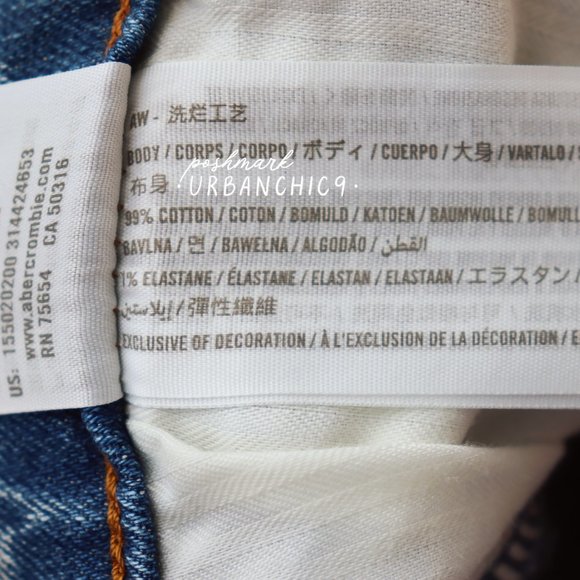 ABERCROMBIE Curve Love High Rise Ankle Straight Jean Ripped Medium Light size 26 - Picture 14 of 15